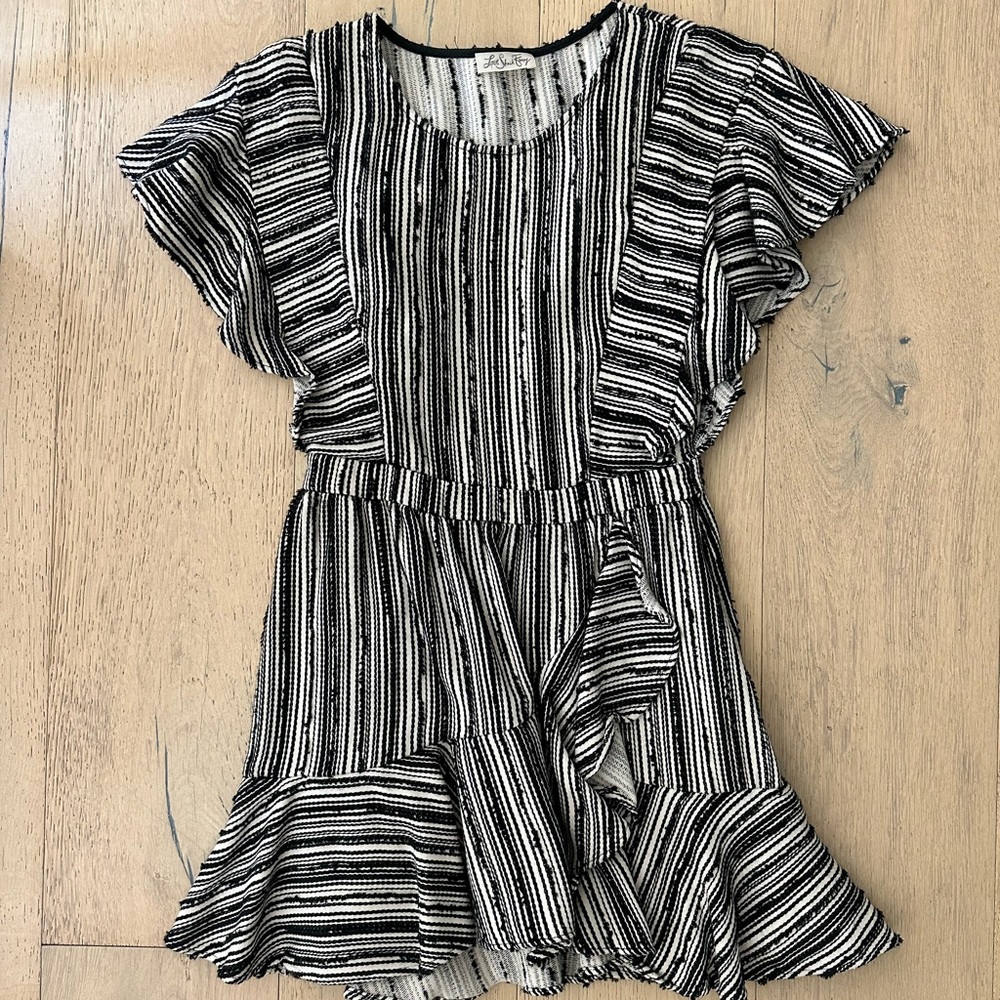 LoveShackFancy Natasha dress in black and white, size 0